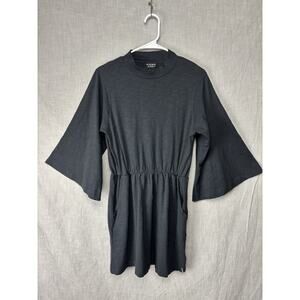 Known Supply Women Organic Cotton Black Mini Dress Small